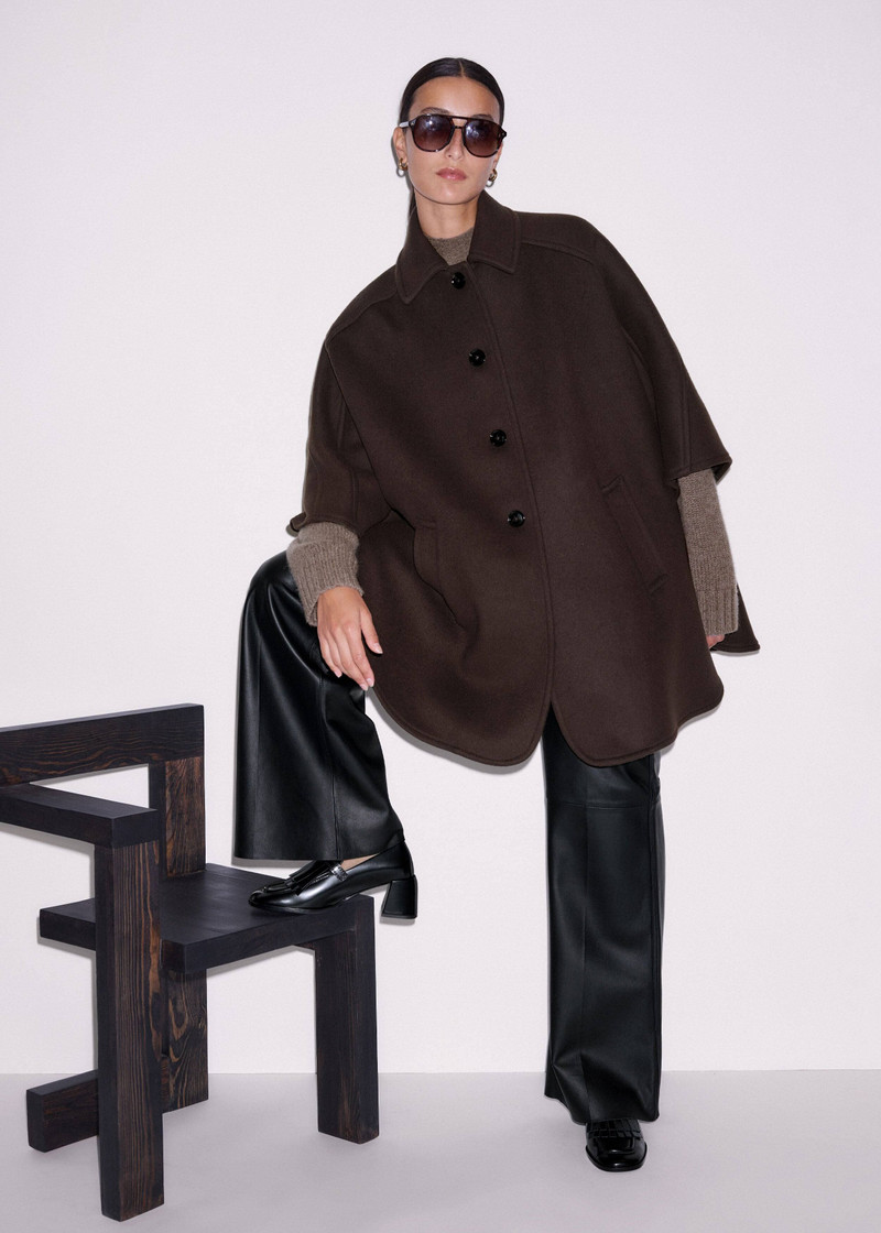 Curved Seam Cape Coat 5