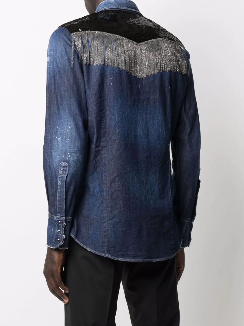 fringed denim shirt - 4