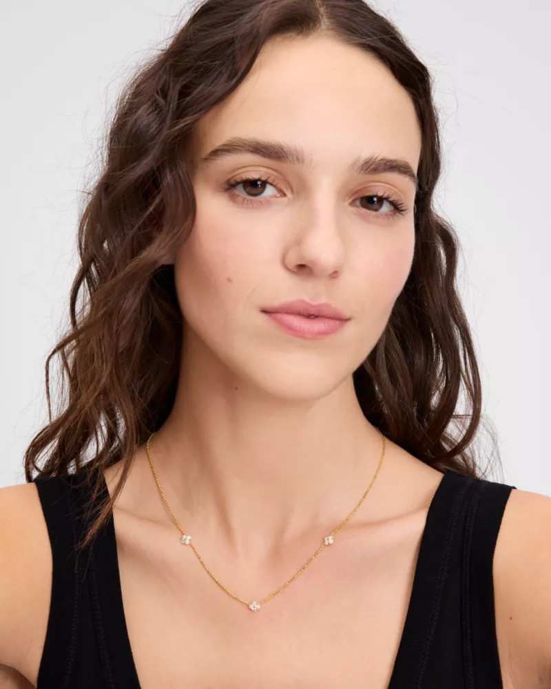 kate spade Kate Spade Fine Time To Shine Diamond Flower Necklace outlook