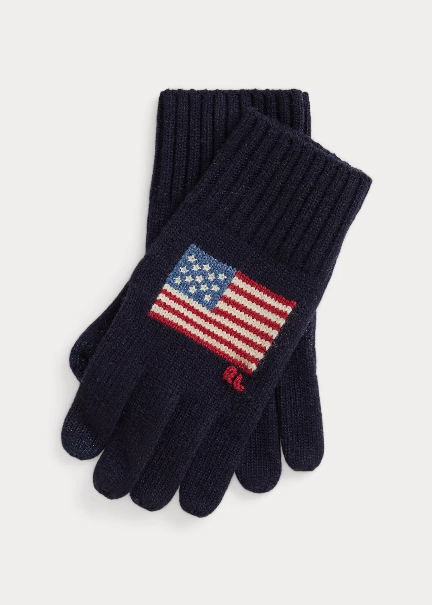 Flag-Intarsia Wool-Blend Touch Gloves - 1