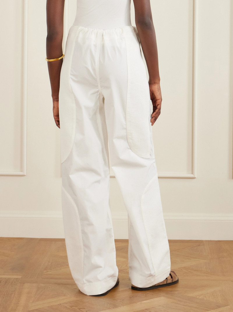 Belted Poplin-trimmed Cotton-jacquard Wide-leg Pants 3