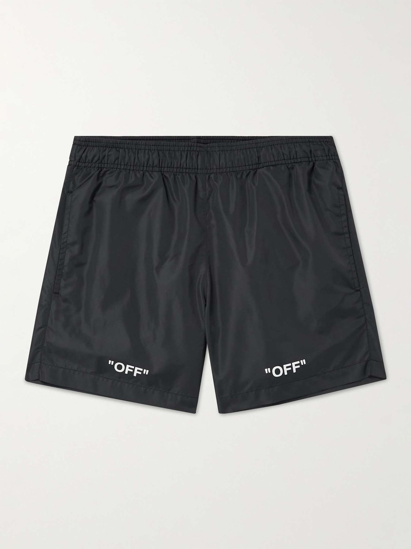 Short-Length Printed Swim Shorts - 1