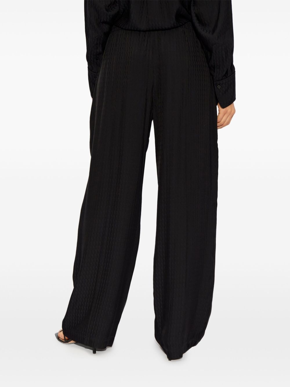 monogram-jacquard wide-leg trousers - 4