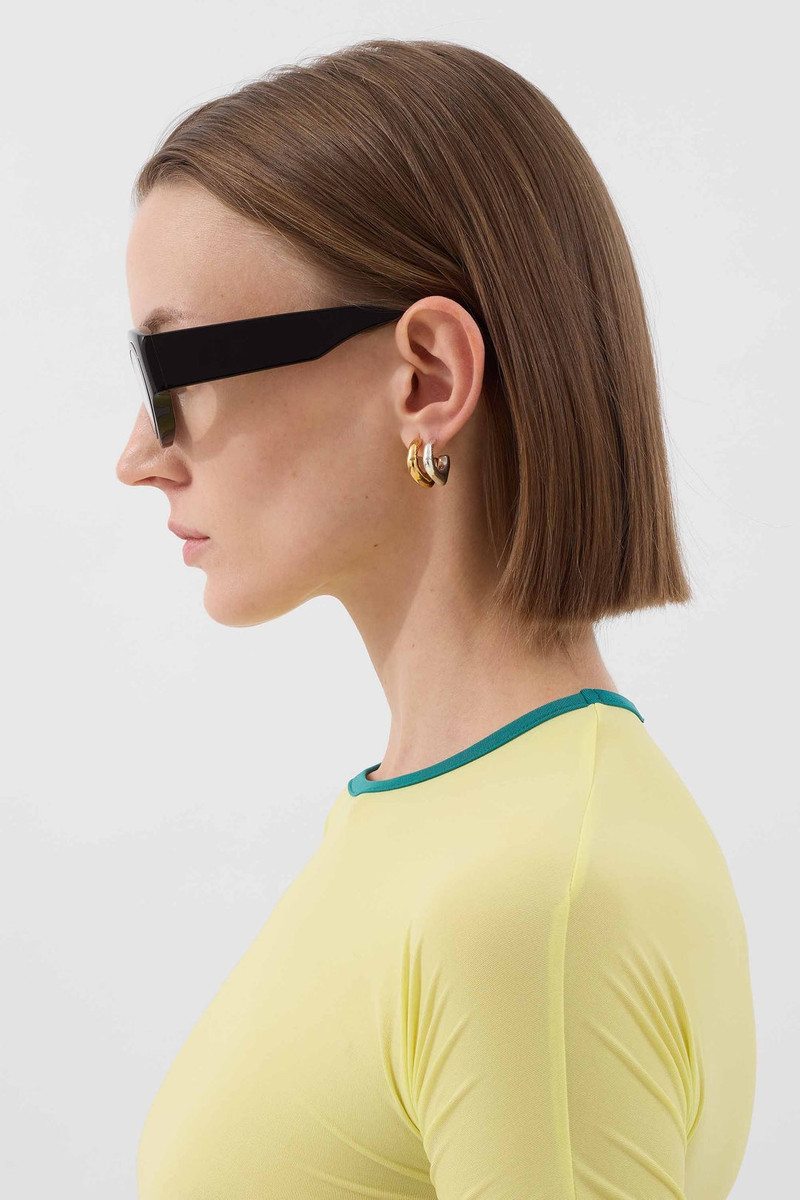 SUNNEI SINGLE METALLIZED EARRING / silver outlook