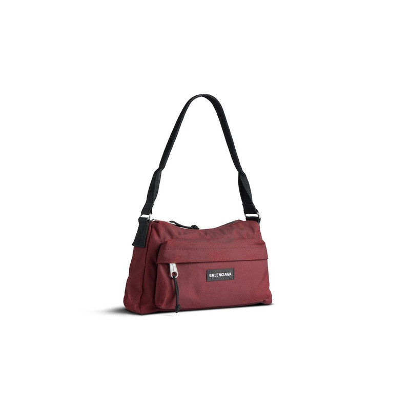 BALENCIAGA Men's Explorer Sling Pouch Used Effect  in Dark Red outlook