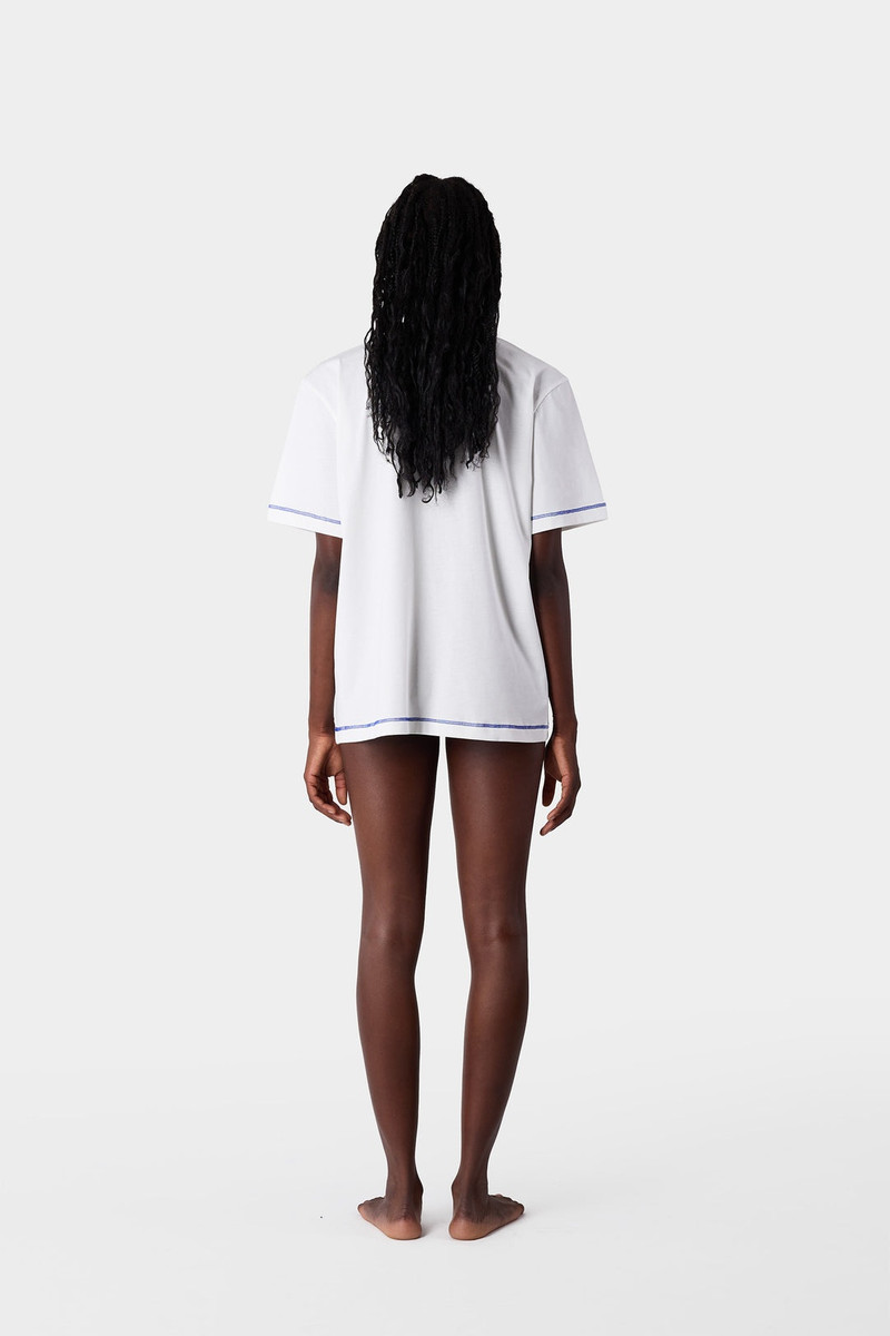 BIG LOGO BOUCLE CLASSIC T-SHIRT / off white & electric blue 8