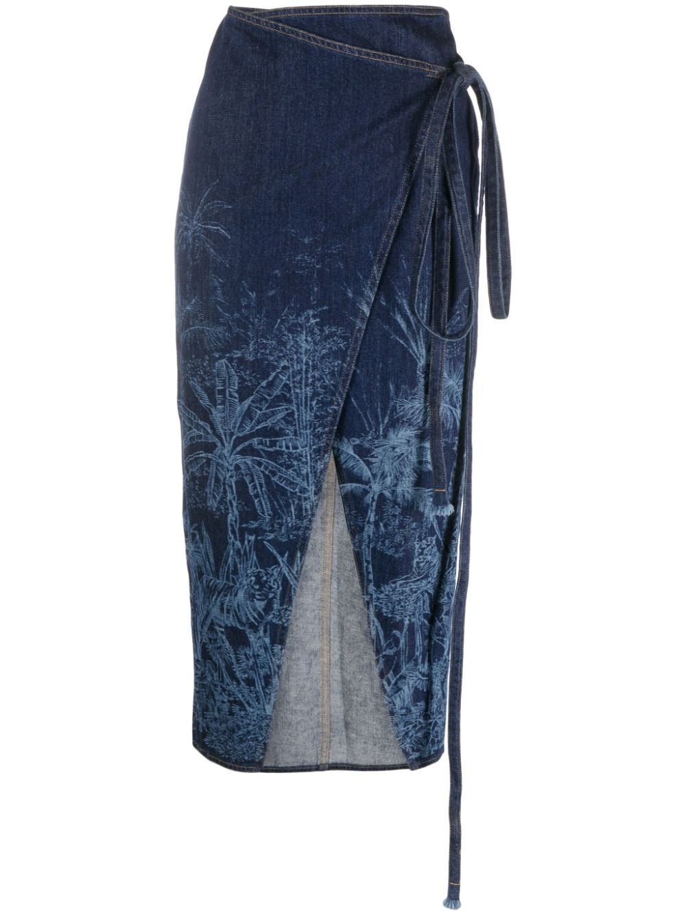 Jungle Toile de Jouy denim skirt - 1