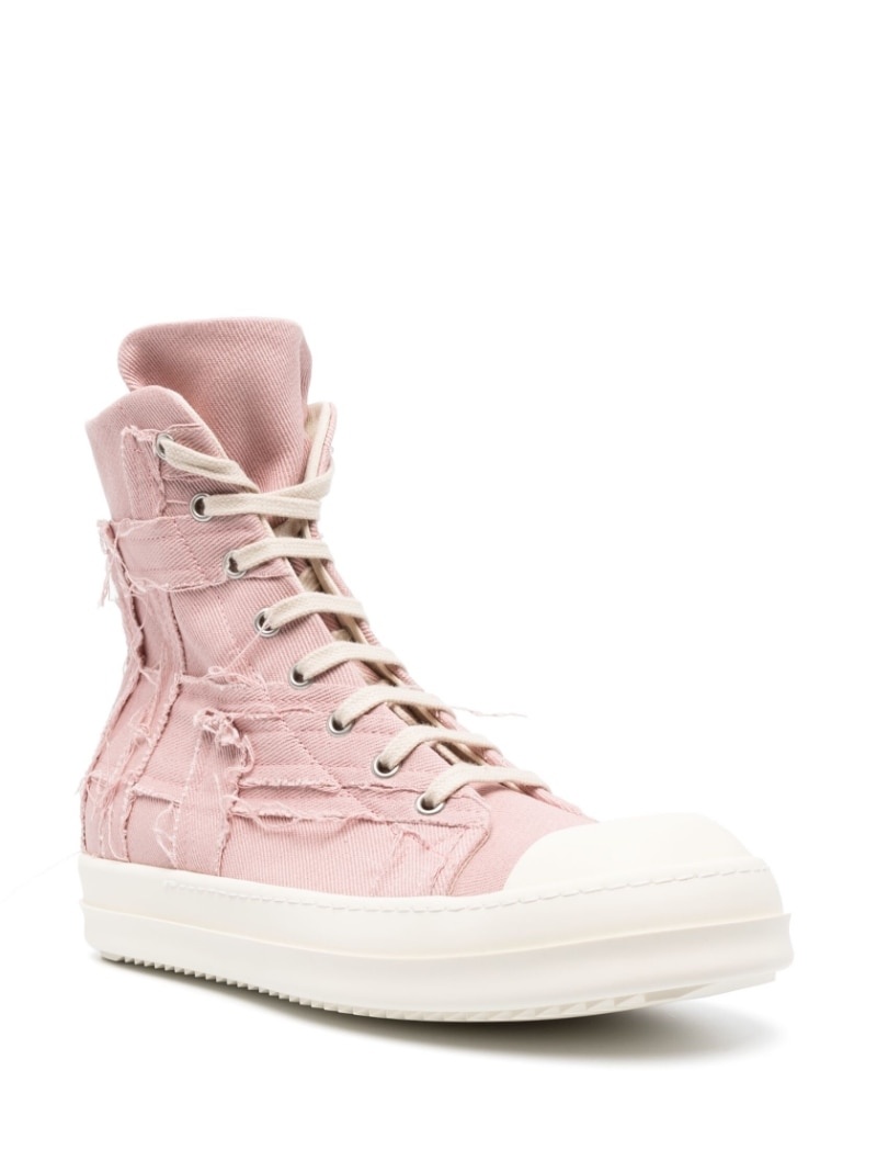 distressed high-top trainers - 2