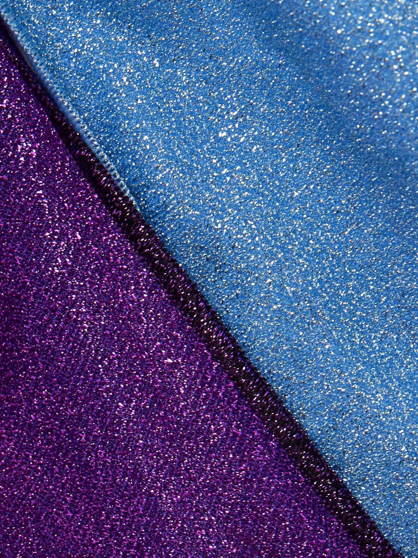Glazed Lumière embellished color-block metallic triangle bikini Purple - 2