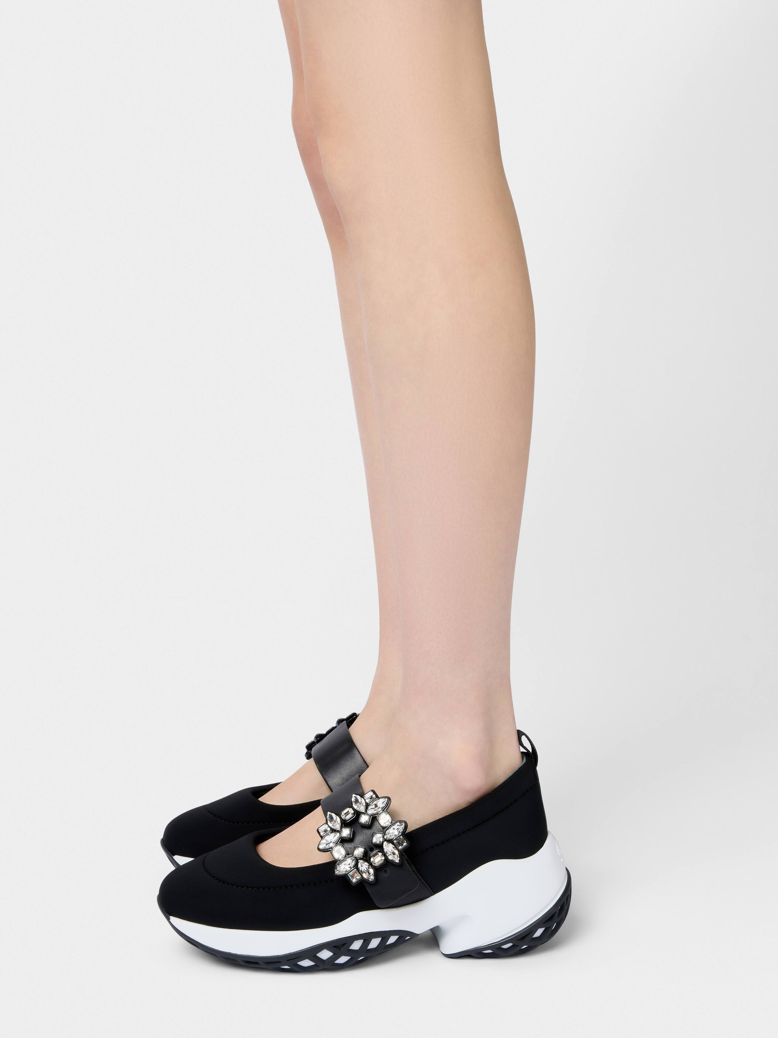 Viv' Run Strass Buckle Ballerinas in Technical Fabric - 8