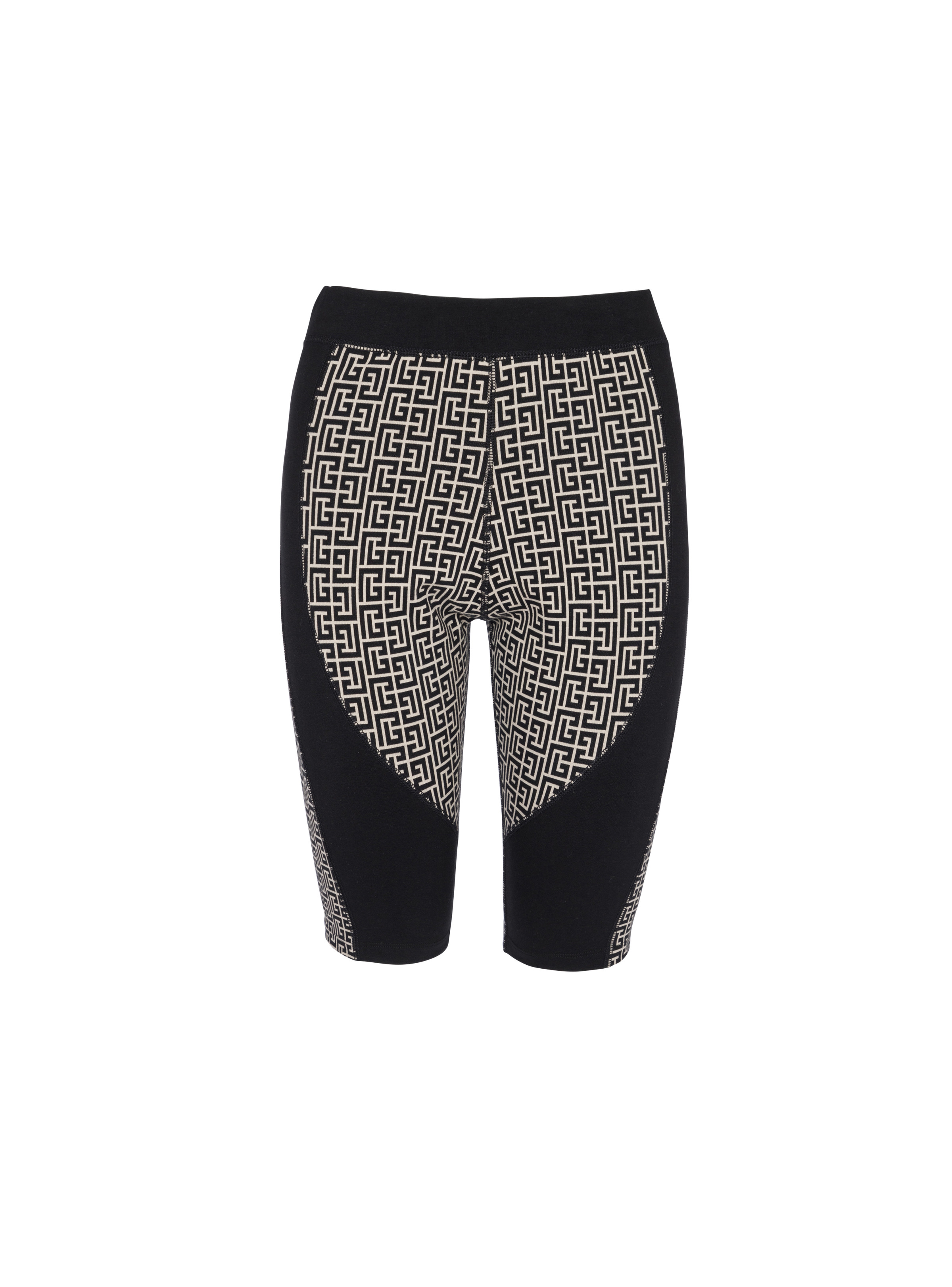 Monogrammed jersey cycling shorts - 1