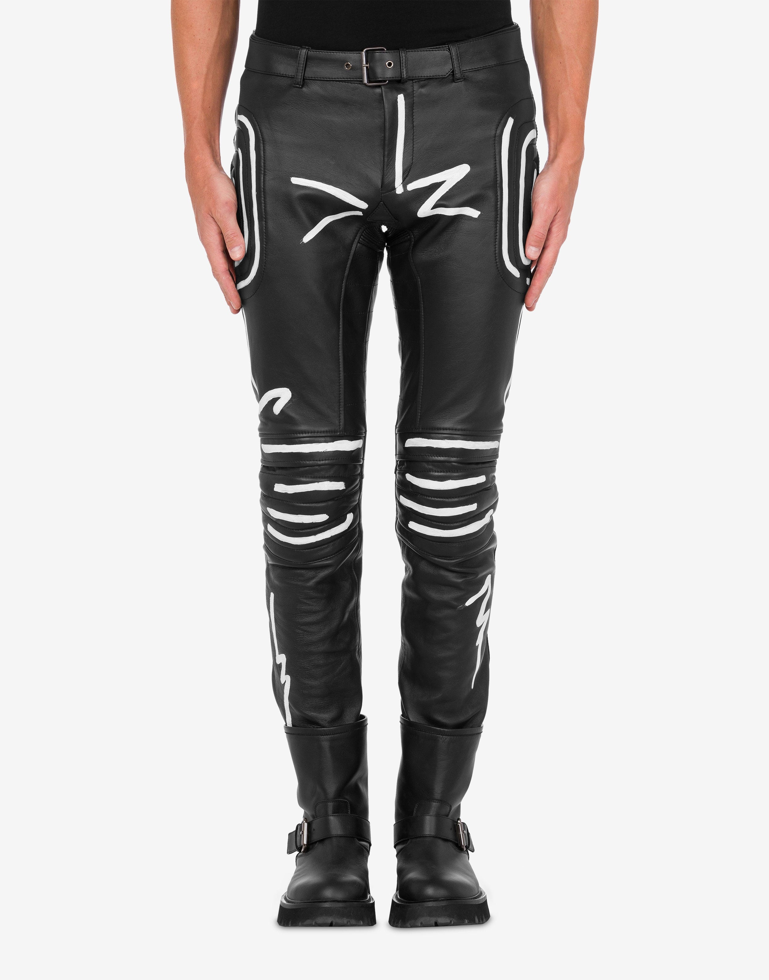 SQUIGGLES NAPPA LEATHER TROUSERS - 2