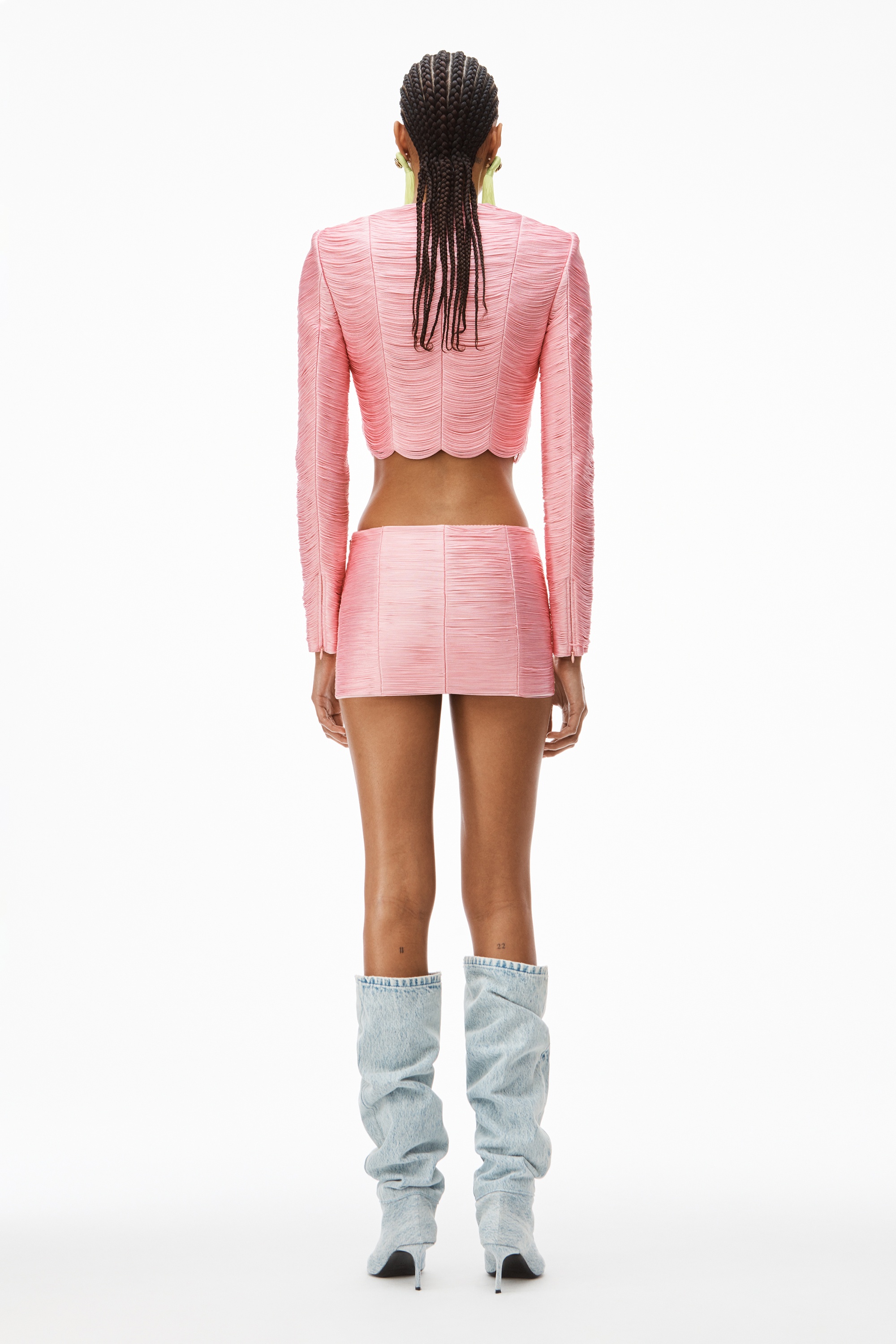 FRINGE CROP JACKET IN POWER MESH - 5
