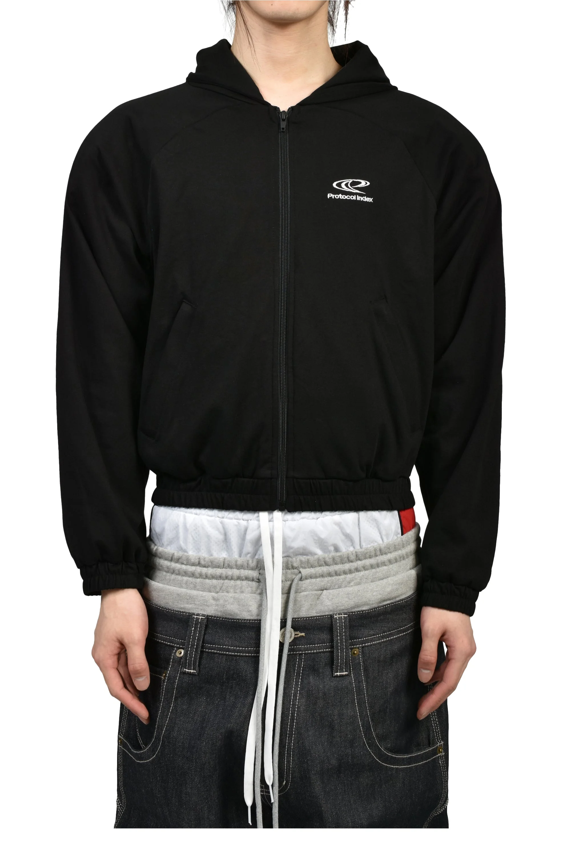 ATHELEISURE COTTON ZIP HOODIE / BLK - 1