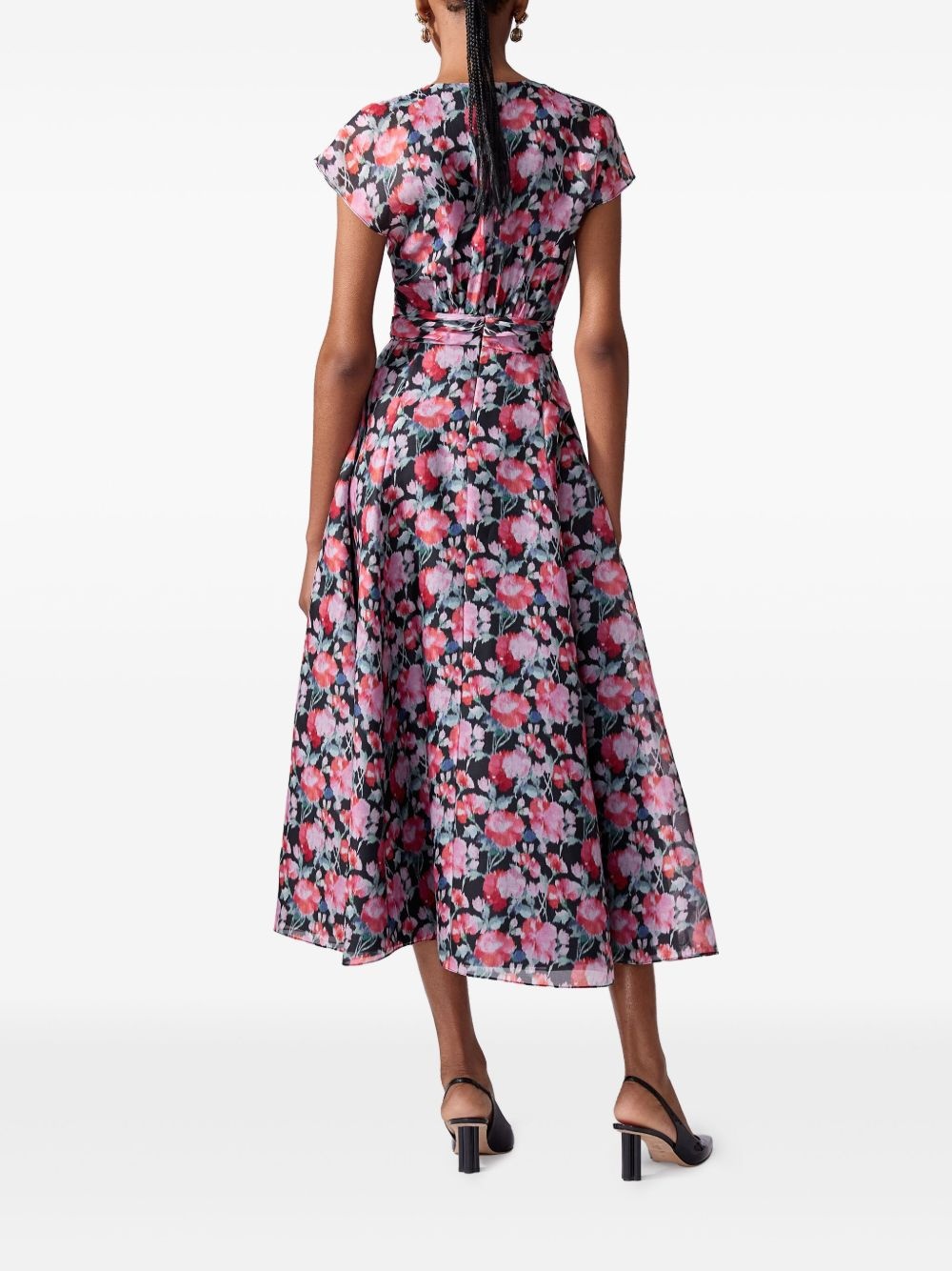 peony-print midi dress - 3
