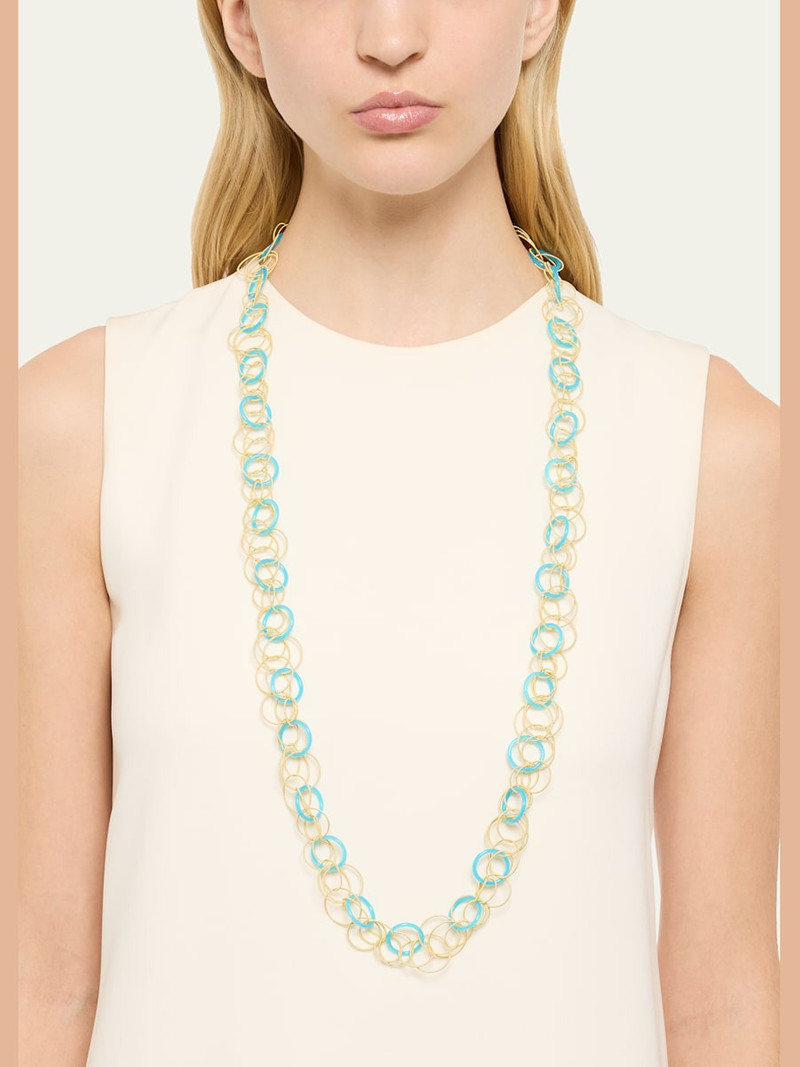 Buccellati Hawaii Color 18K Yellow Gold Chalcedony Long Necklace, 98cm outlook