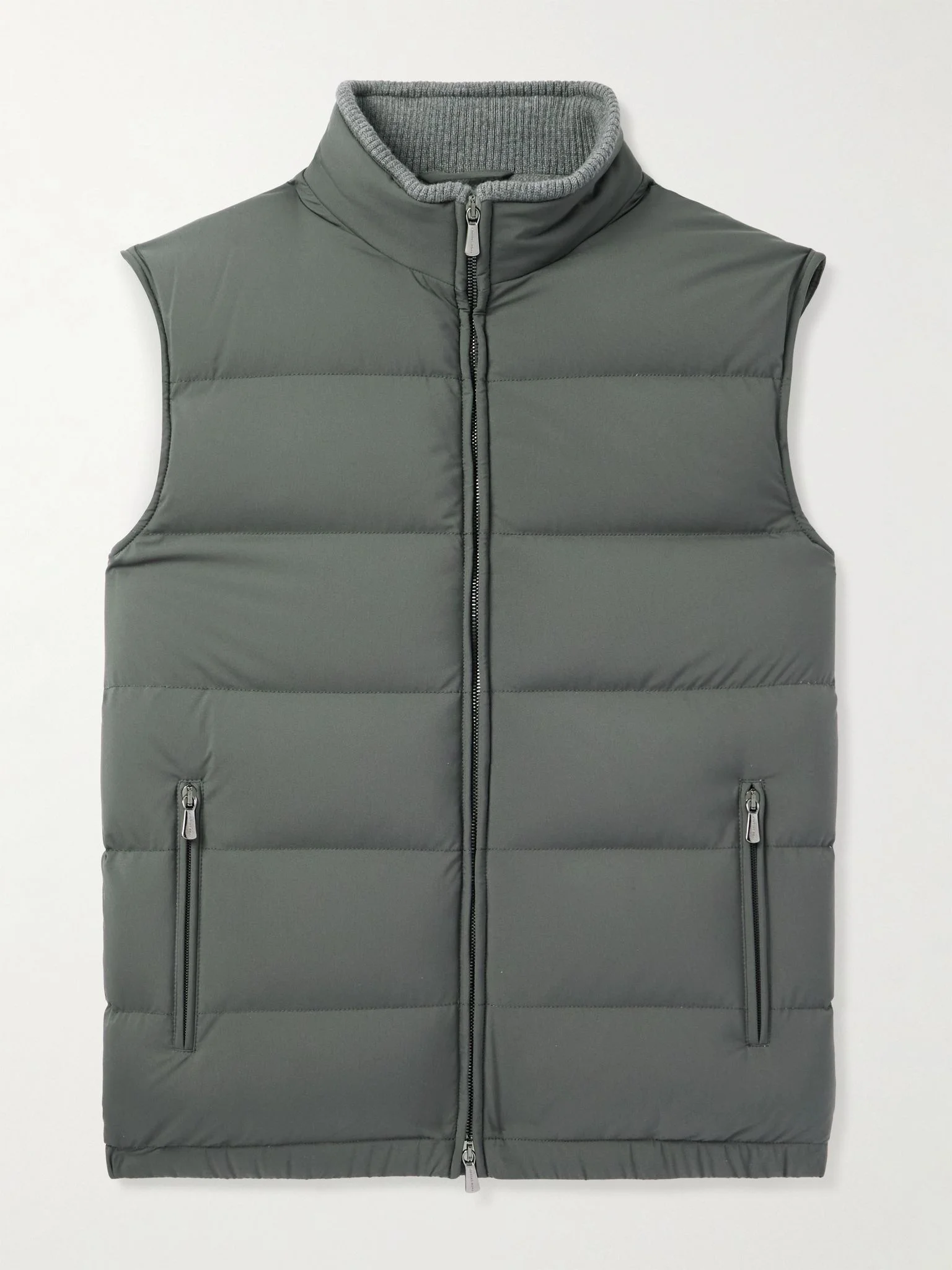 Slim-Fit Quilted Rain System® Shell Down Gilet Gray - 1