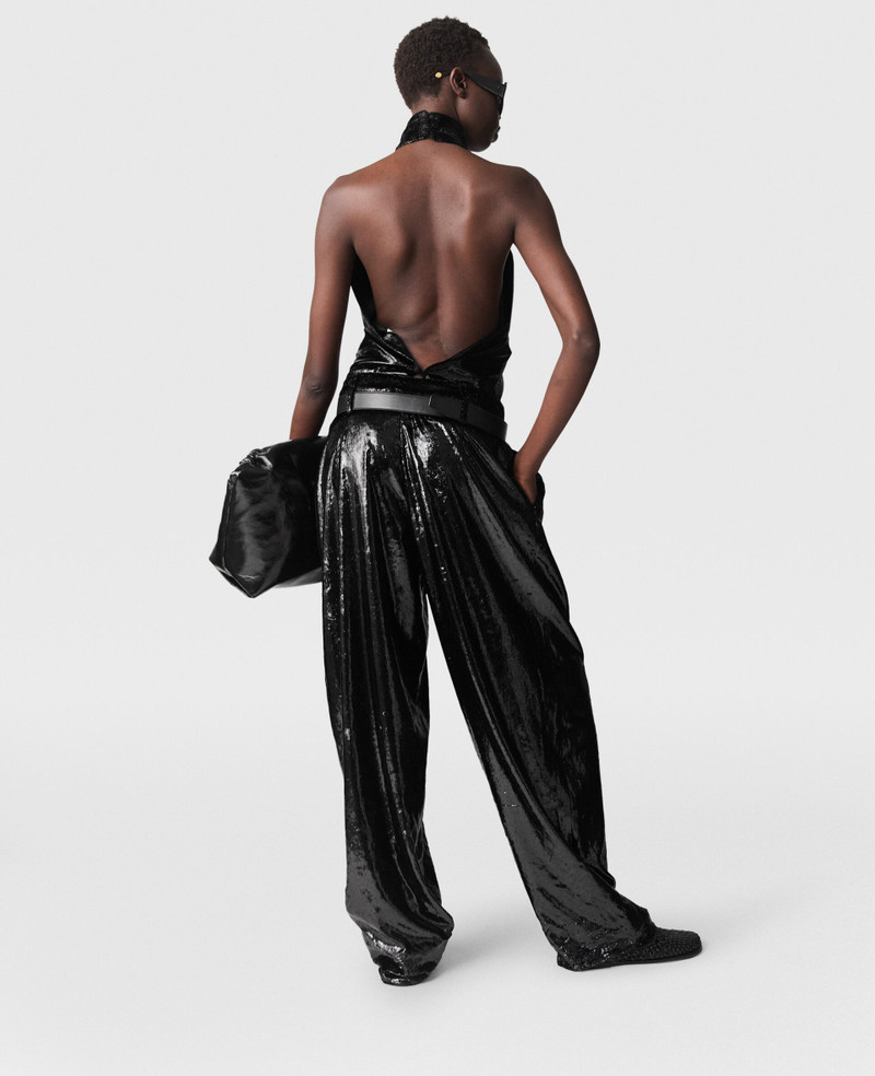 Halterneck Panel Velvet Top 4
