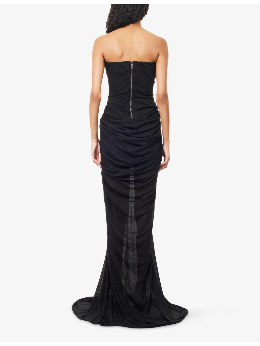 Radiance Bustier Gathered Cotton-Jersey Maxi Gown - 4