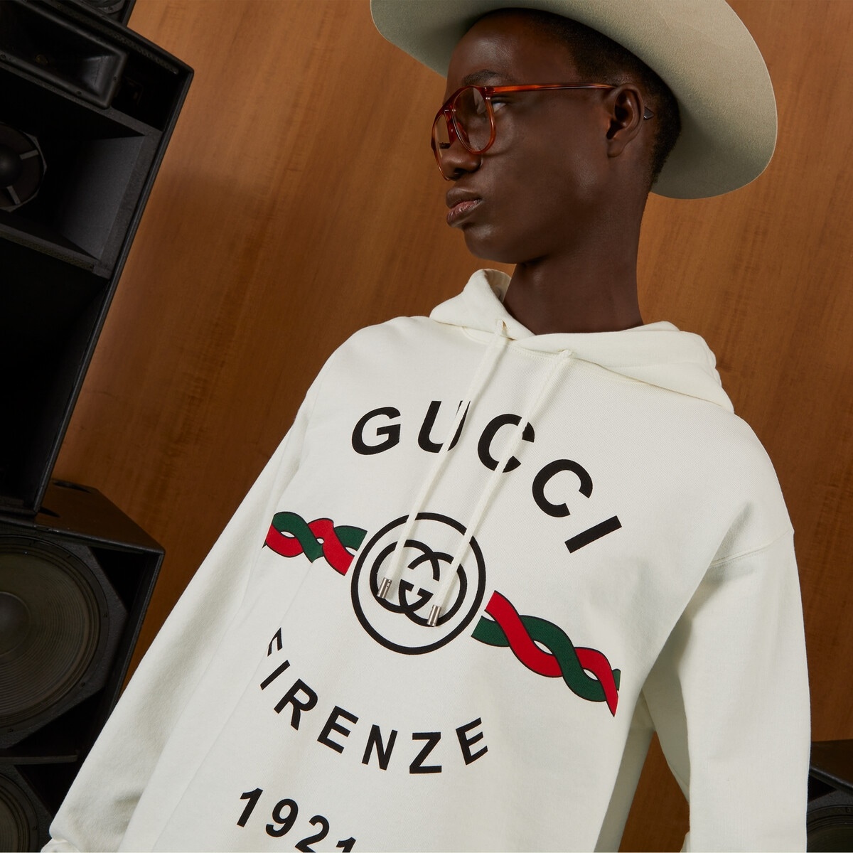 Cotton 'Gucci Firenze 1921' hooded sweatshirt - 4