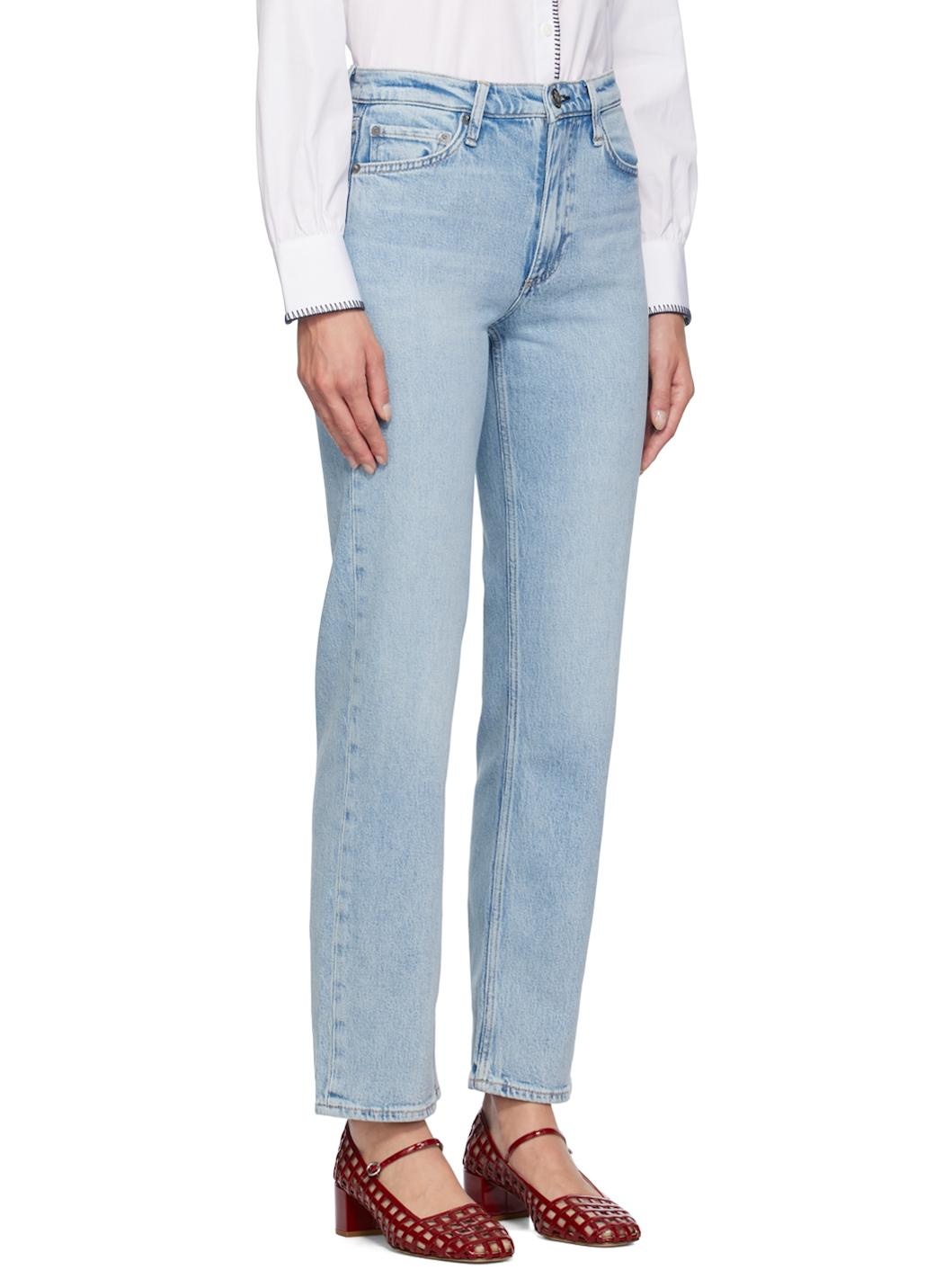 Blue Harlow Full Length Straight Jeans - 2