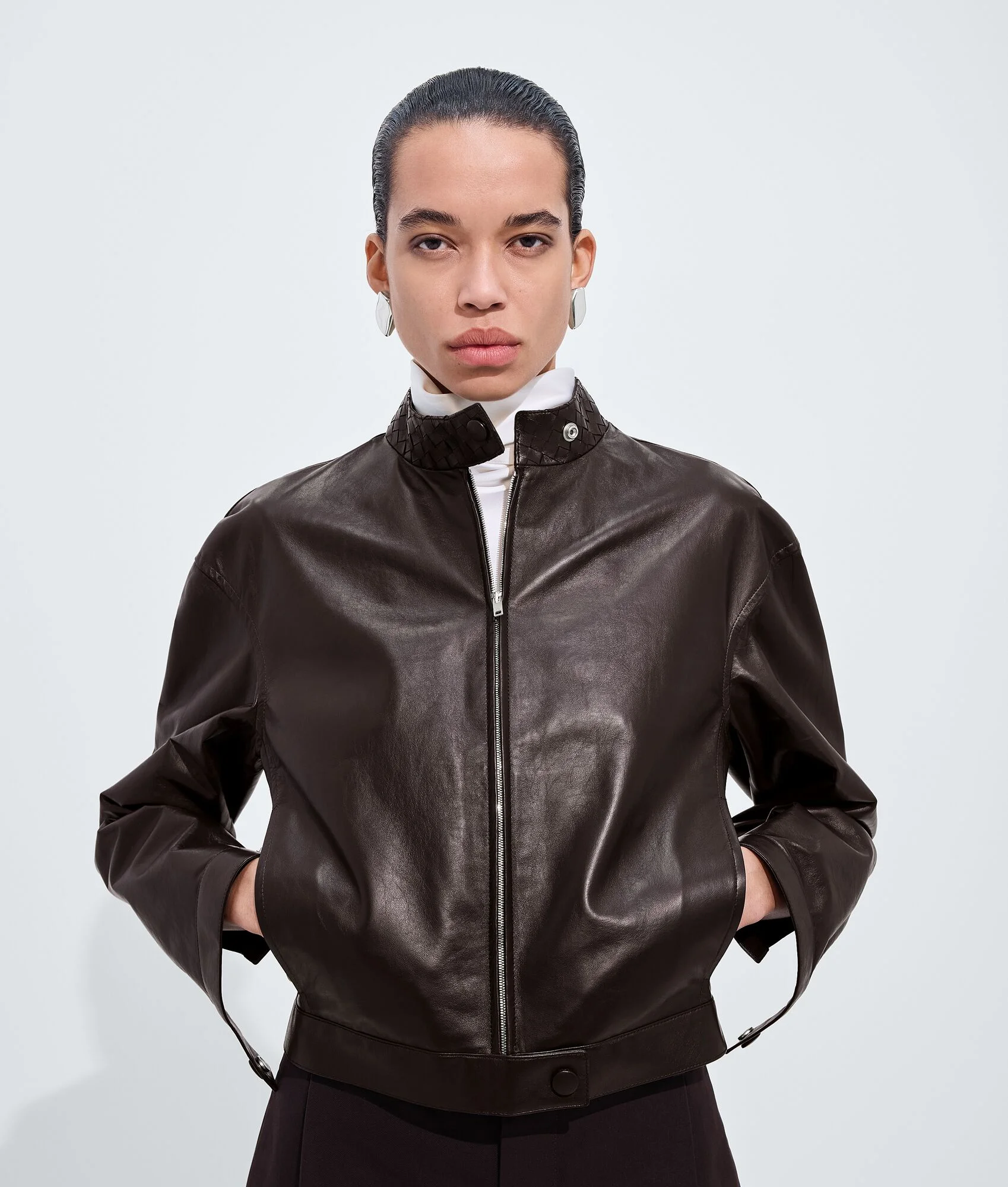 Papery Leather Blouson - 1