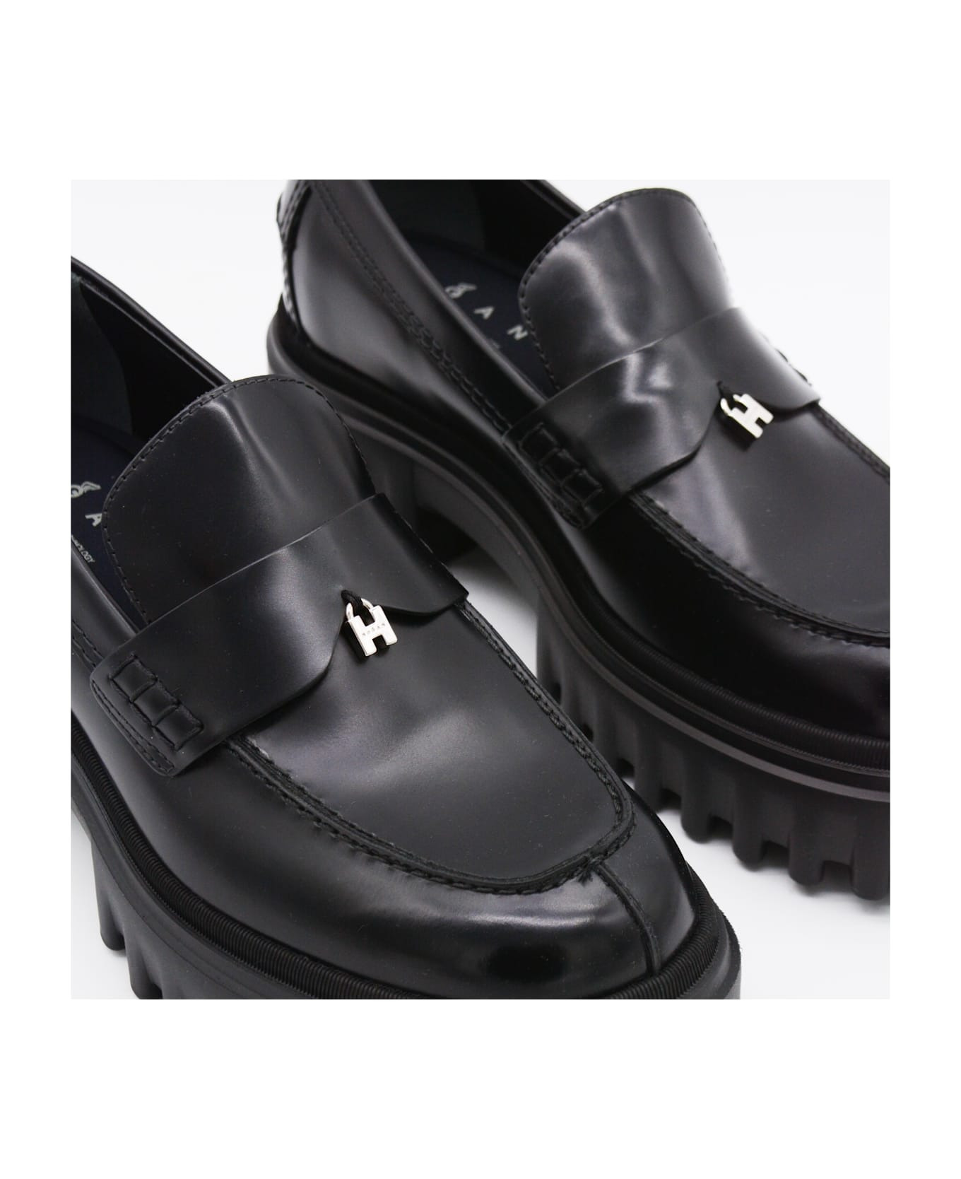 Black Leather Loafers - 4