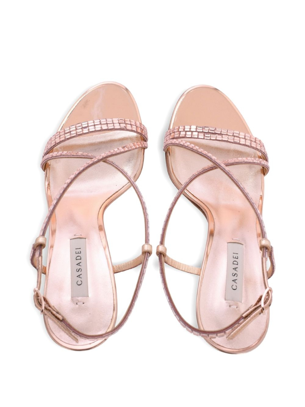embellished criss-cross sandals - 4