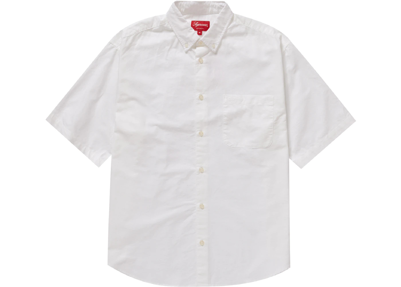 Supreme Loose Fit S/S Oxford Shirt White - 1