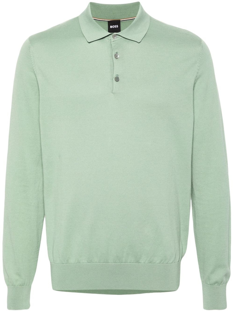 long-sleeve cotton polo shirt 1