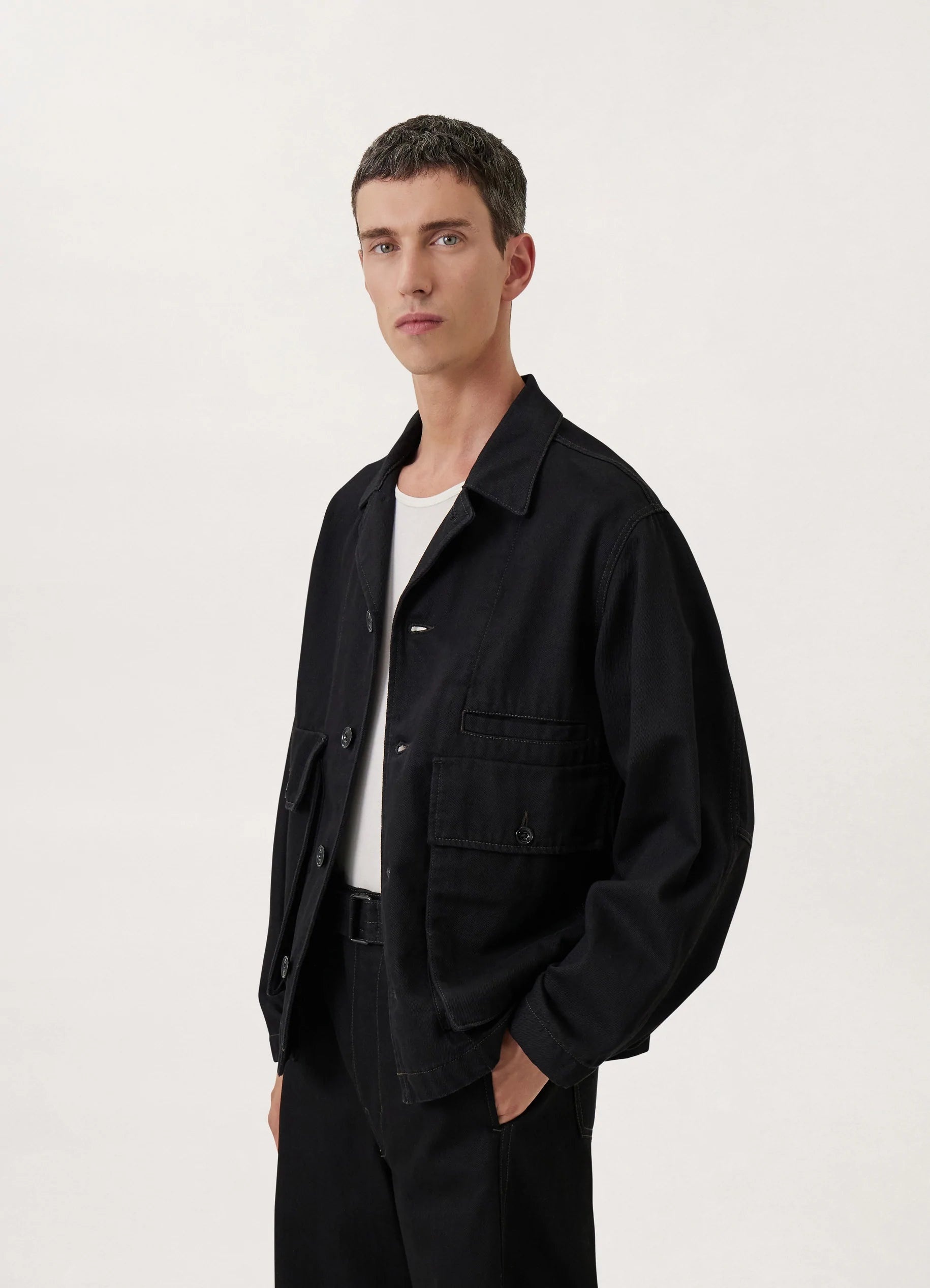 BOXY JACKET, BLACK DENIM