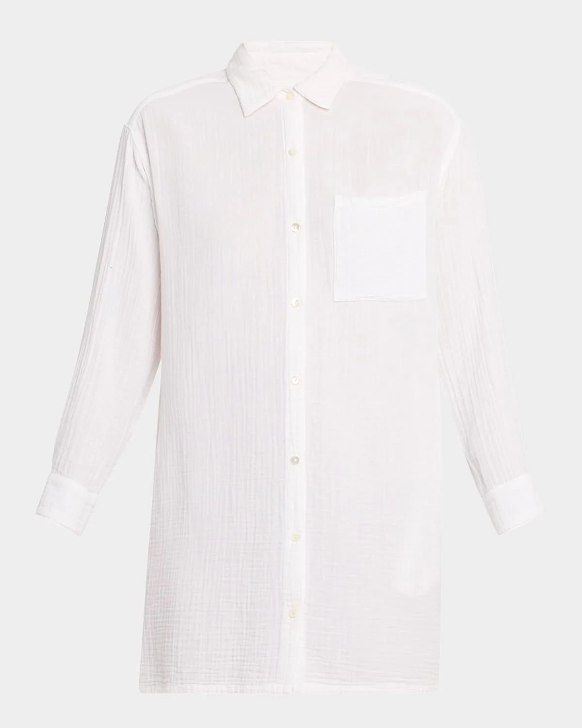 Tyson Cotton Gauze Shift Mini Shirtdress - 1