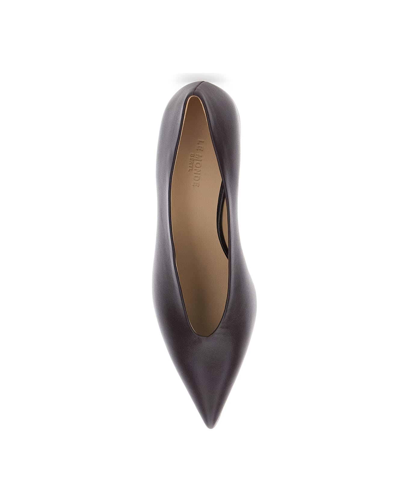 Violet Pumps With Pointed Toe And Low Heel In Leather Woman - 4