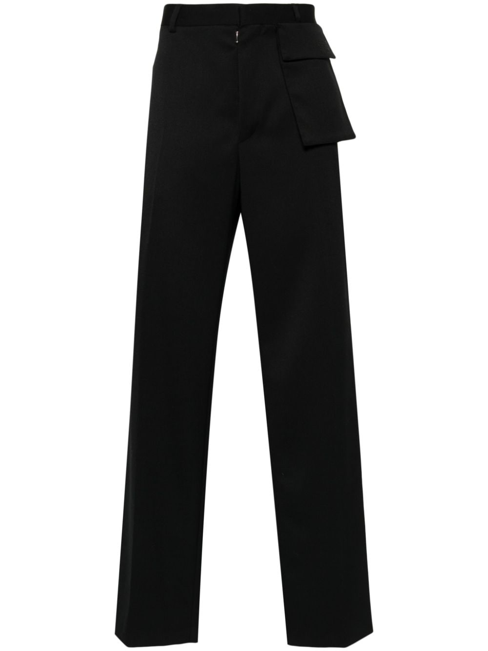 logo-embroidered straight-leg tailored trousers - 1