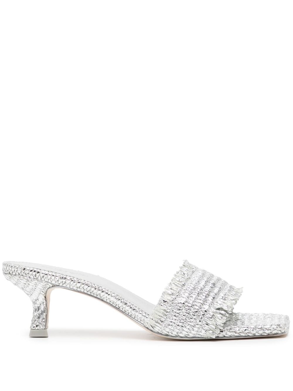 60mm interwoven metallic mules - 1