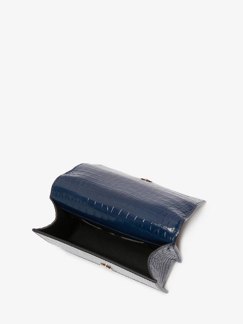 Mini Jewelled Satchel in Navy - 4