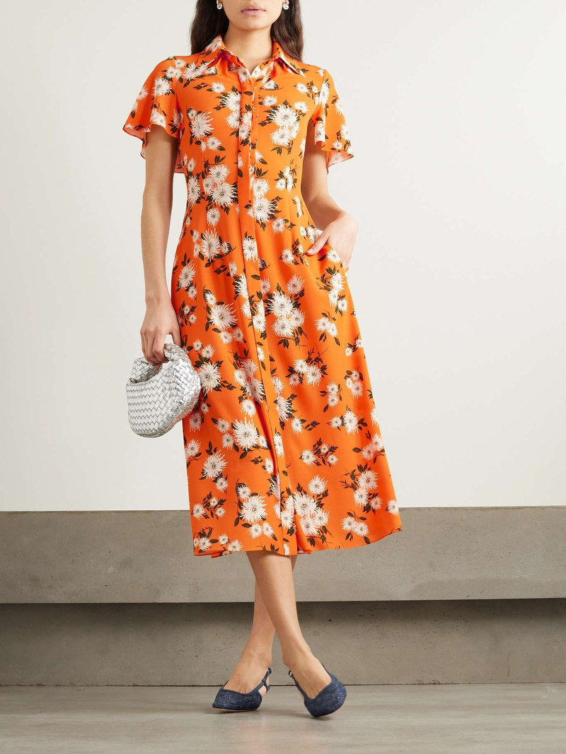 EMILIA WICKSTEAD Florencia floral-print stretch-crepe midi shirt dress outlook
