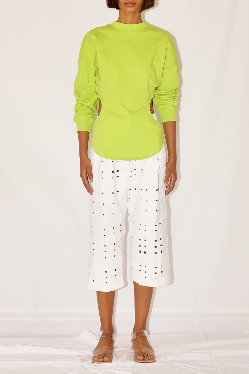 LONG SLEEVE JERSEY TOP WITH CUTOUT DETAIL ACID LIME 7