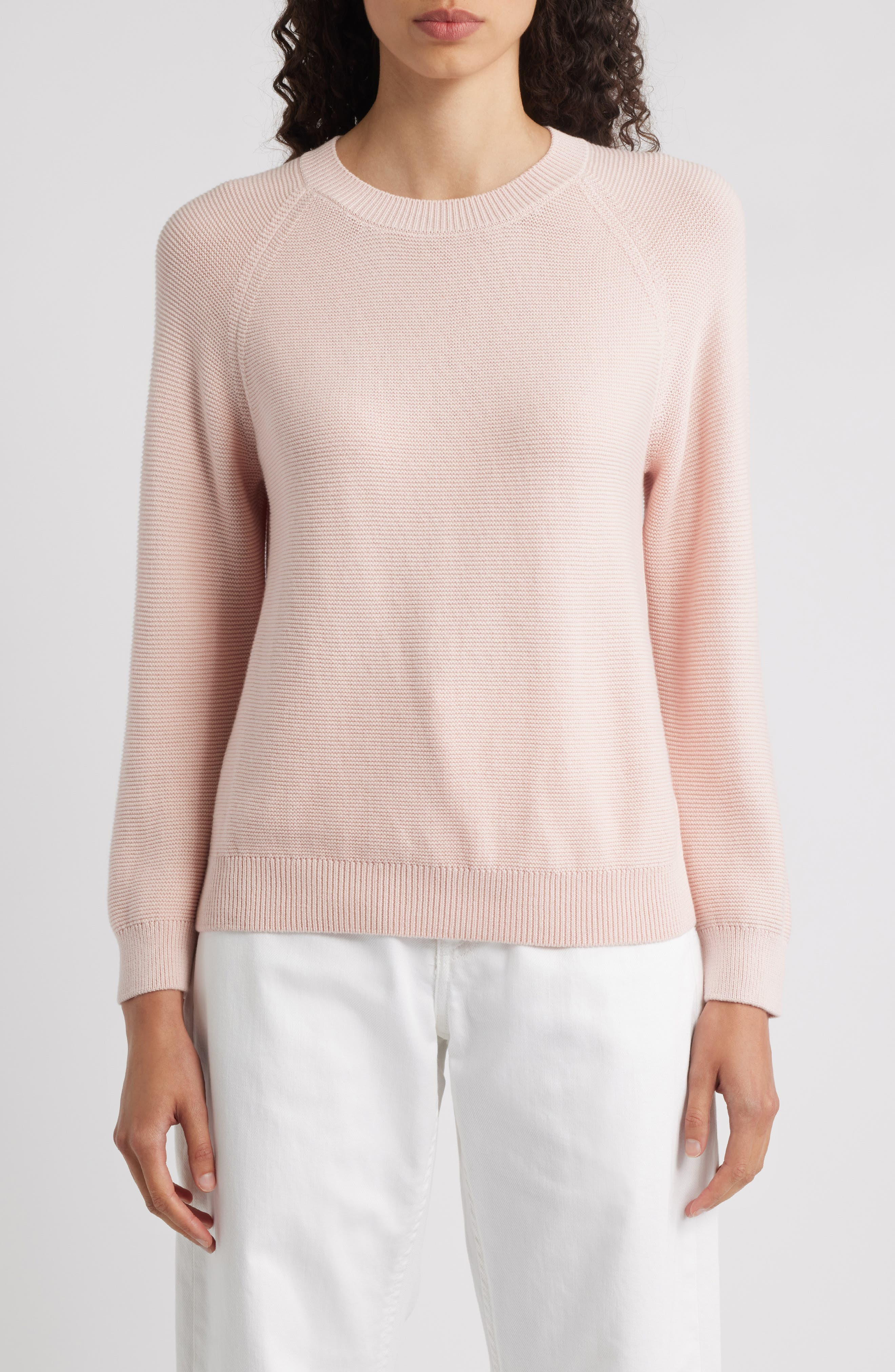 BOSS Fovila Crewneck Sweater in Light Pink at Nordstrom - 1