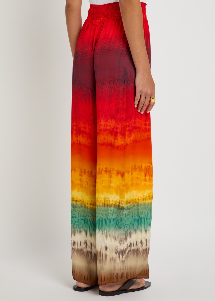 Alice + Olivia Larissa Printed Satin Wide-leg Trousers - 3