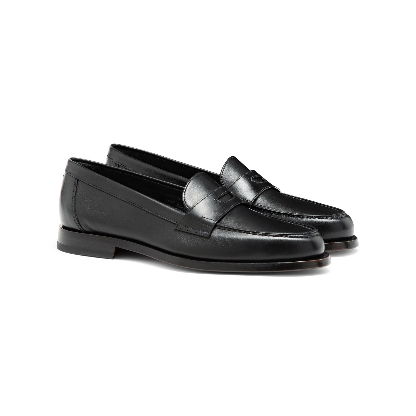 Women's black leather penny loafer - 2