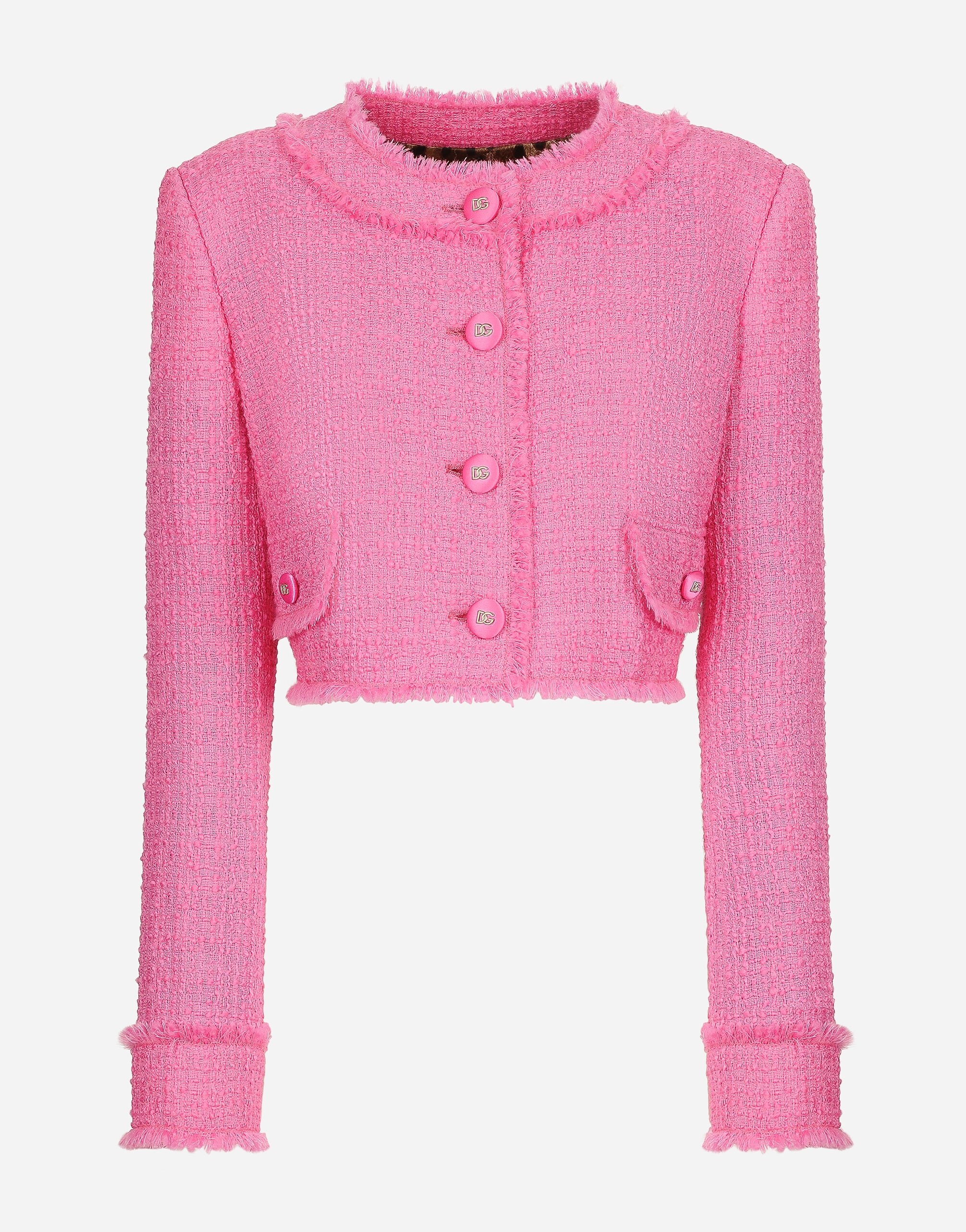 Short raschel tweed jacket - 1