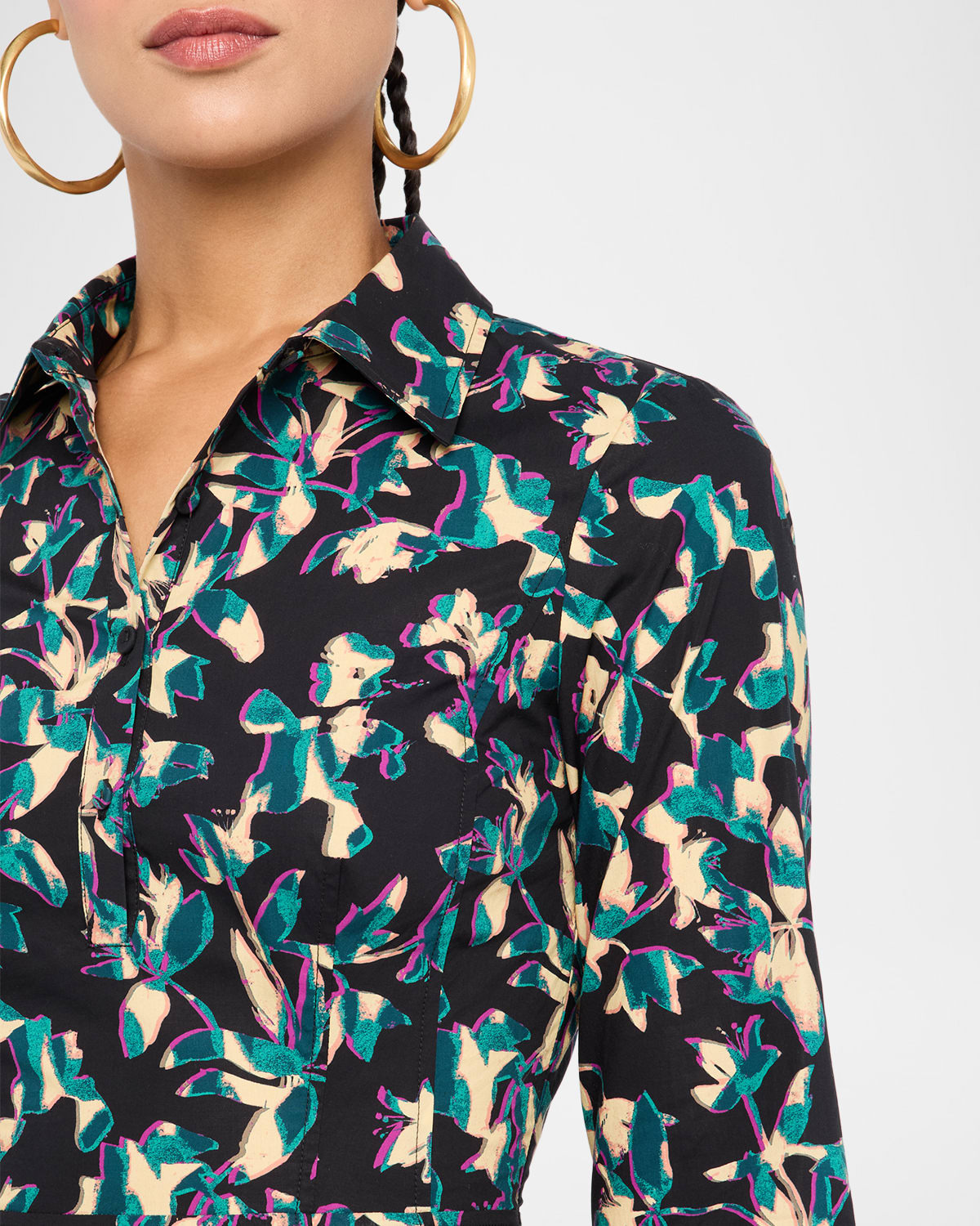Nanette Long-Sleeve Mini Shirtdress - 5