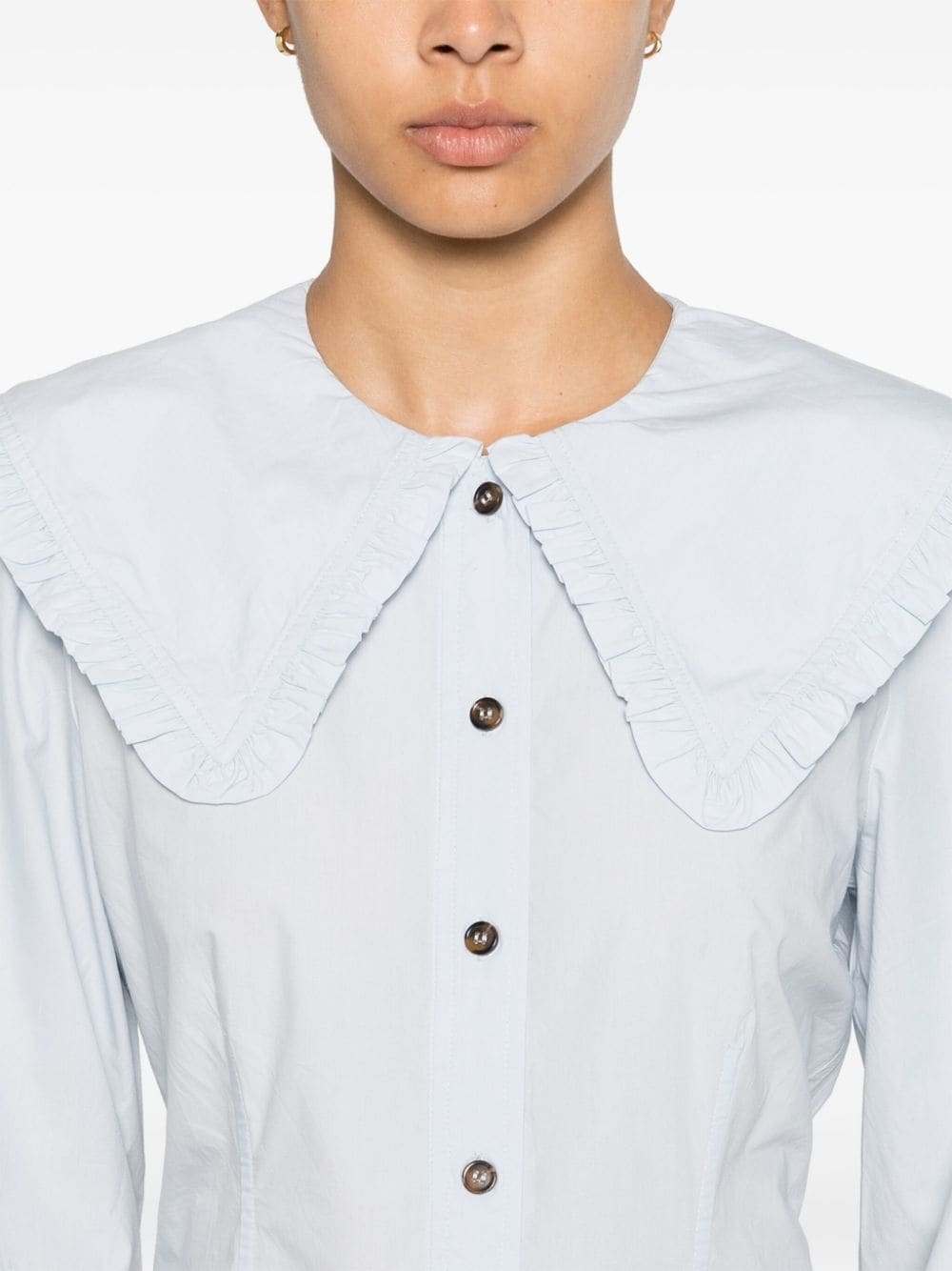 puritan-collar cotton shirt - 5