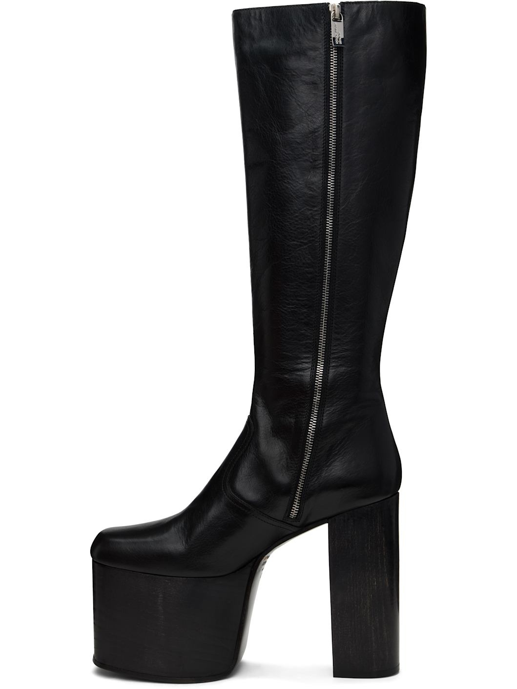 Black Platform Tall Boots - 3