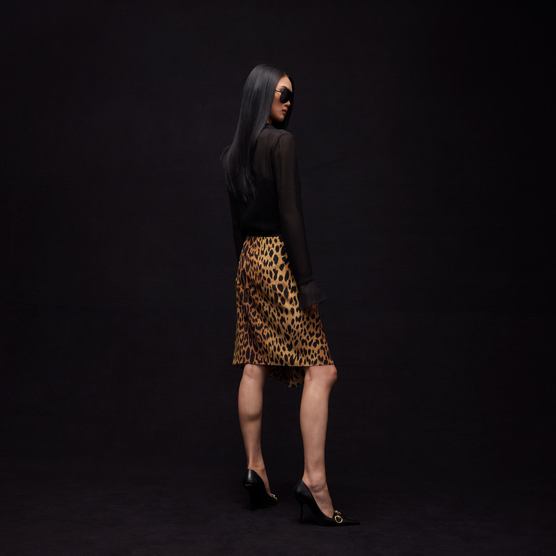 Printed silk crêpe de chine skirt 4