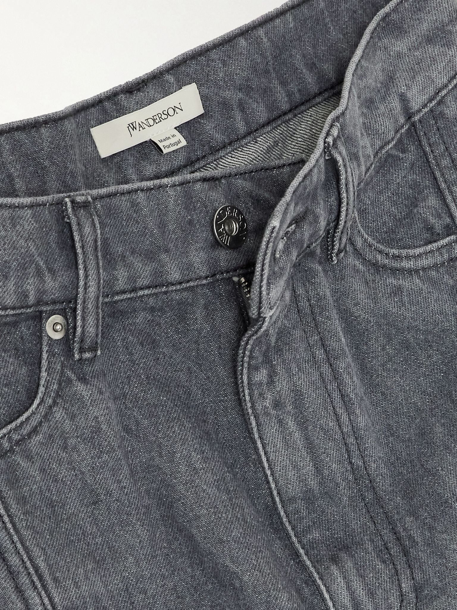 Paneled high-rise barrel-leg jeans Gray - 5