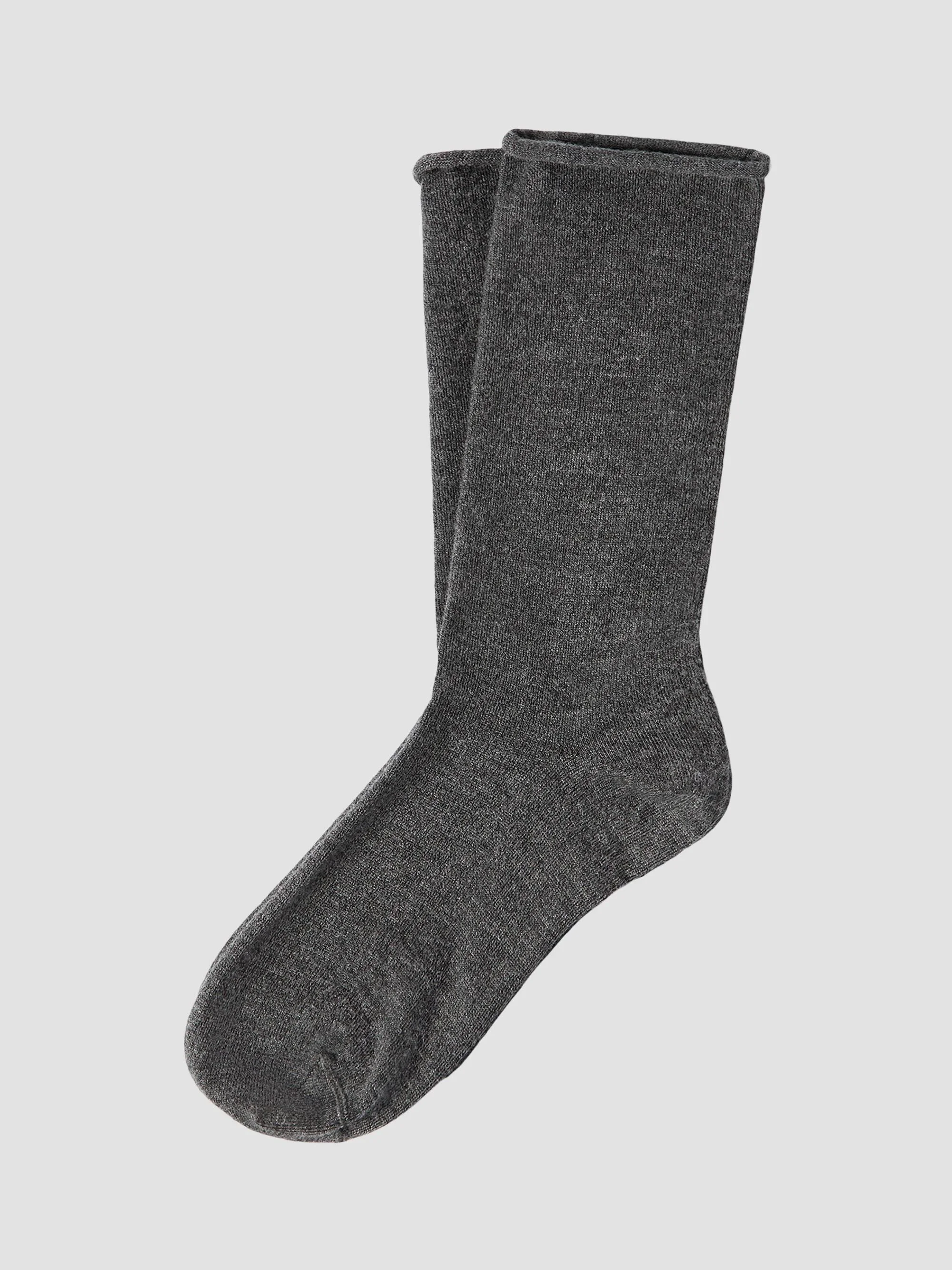 Women's Stretch Cashmere Knit Socks - Anthracite - 1