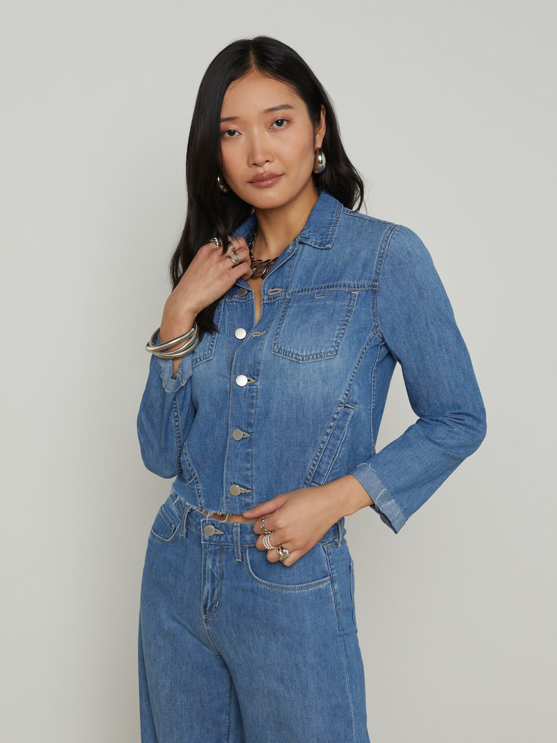 L'AGENCE Janelle Denim Jacket outlook