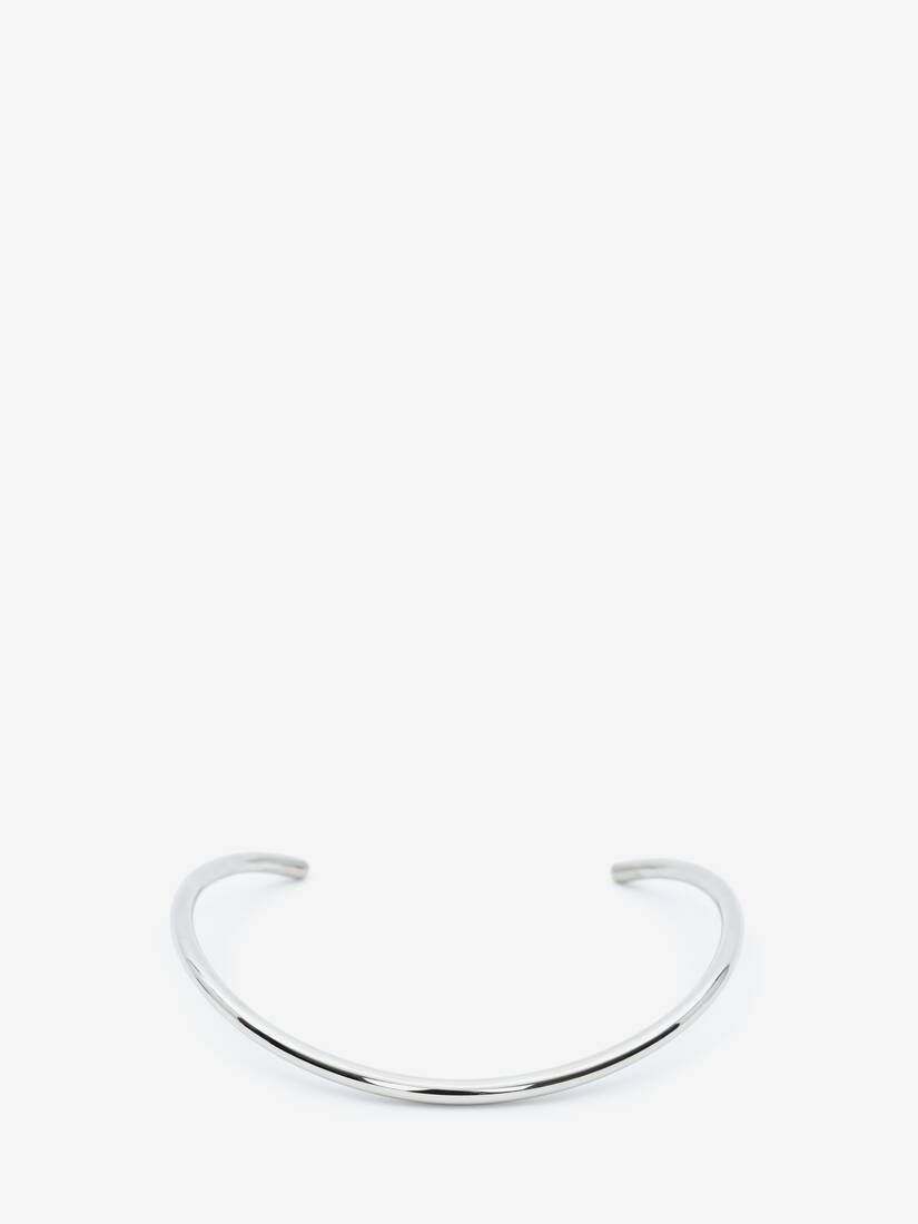 Thin Tubular Chocker in Antique Silver - 1
